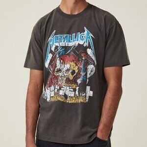 Cotton On Official Metallica "Bootleg" Graphic T-Shirt Men's Small New w/Tags